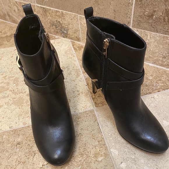 Marc Fisher Leather Booties- Gold Detail & Buckles - Picture 13 of 16